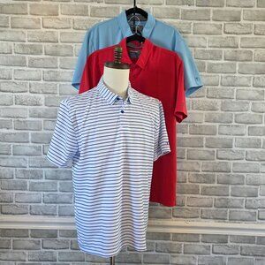 Twillory Athleisure Golf Polo Shirt Lot of 3 Red White Blue Men XL Sport Outdoor